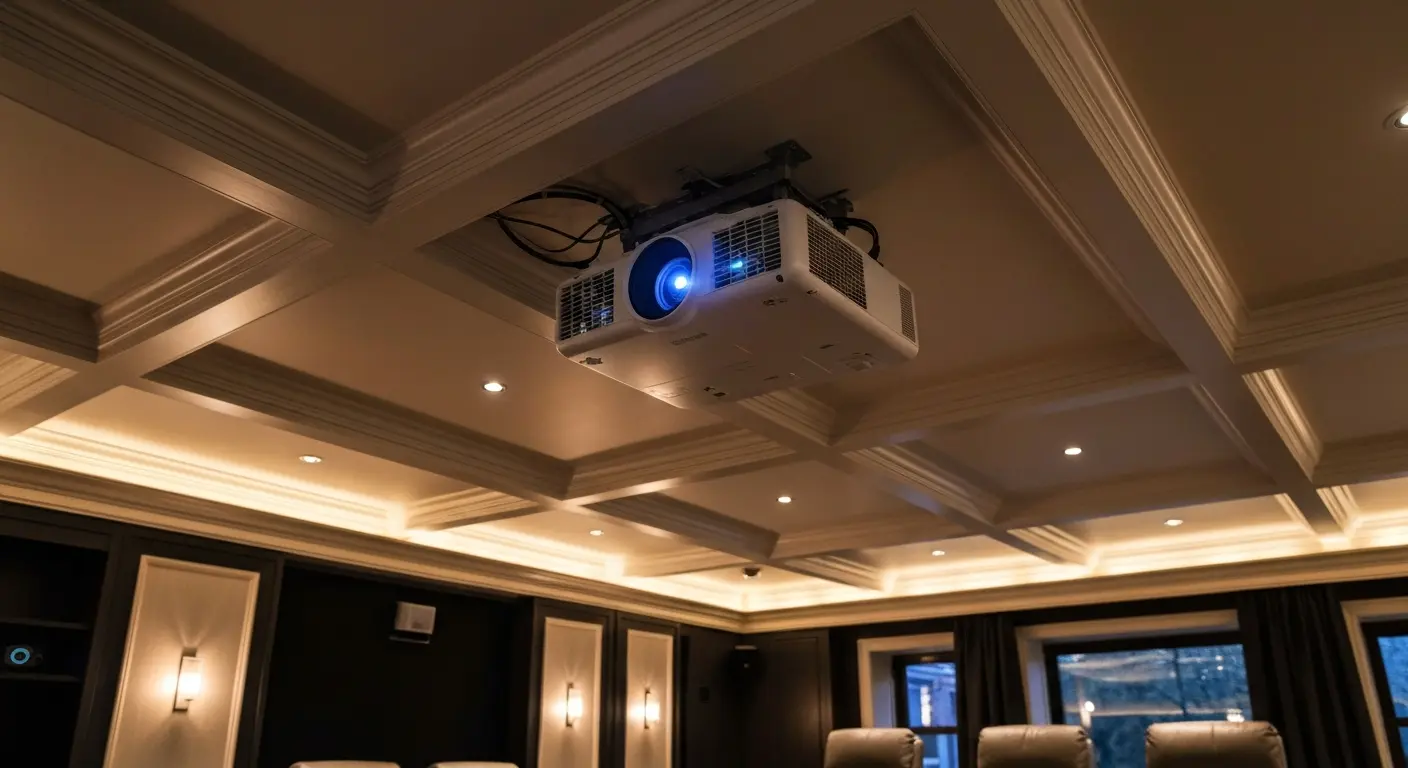 Projector installation in Boston home theater