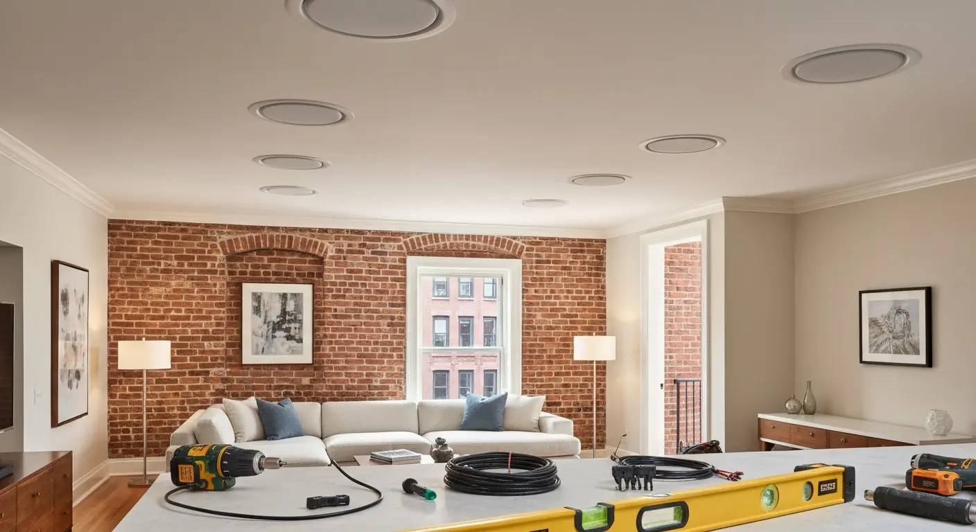 Surround sound speaker installation Back Bay condo