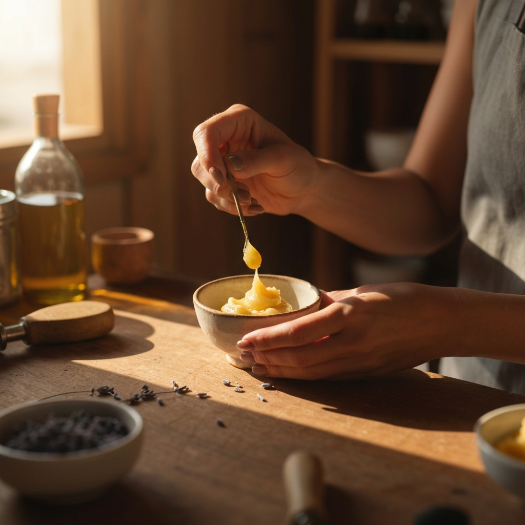 Melting butters and blending oils by hand