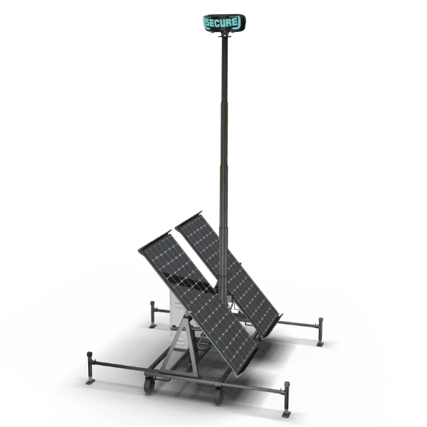RIO 180 AI security tower with two solar panels