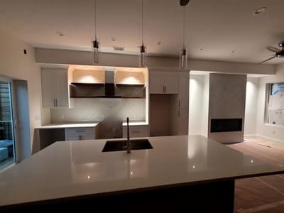 Contemporary kitchen with clean white finishes