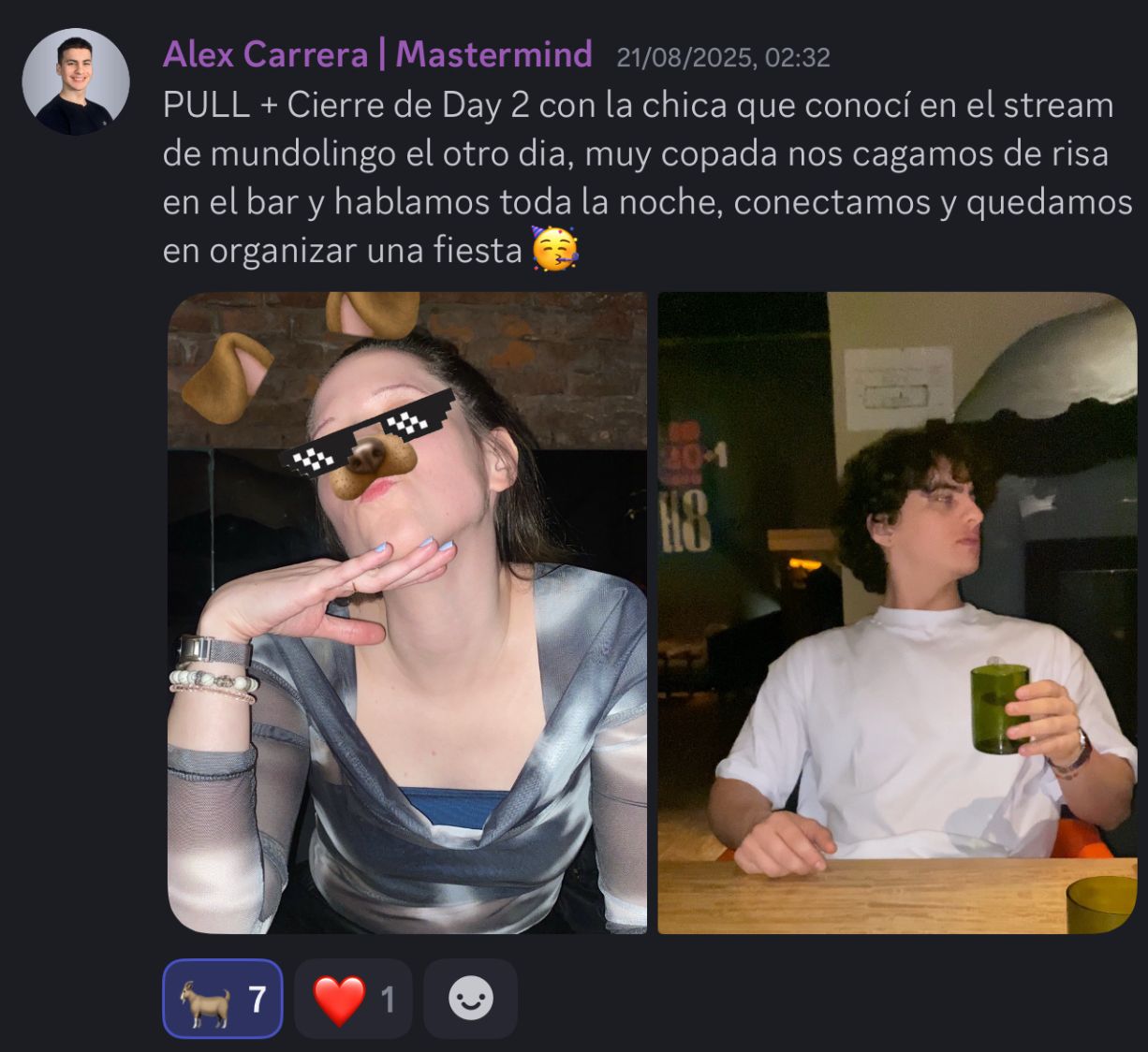 Mensaje de alumno