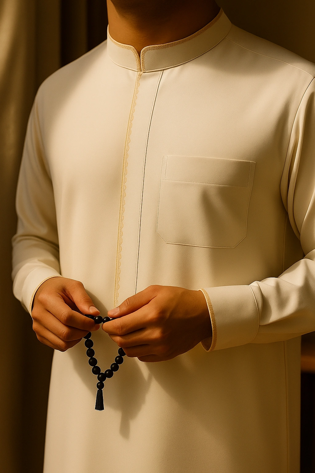 تطريز فاخر للثوب الرجالي من خياط دبي