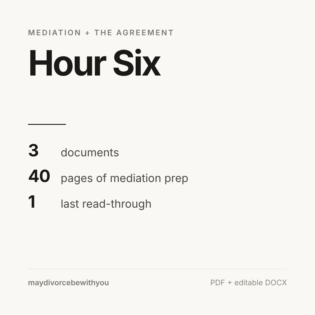 Hour Six: Mediation Prep + The Last Read-Through