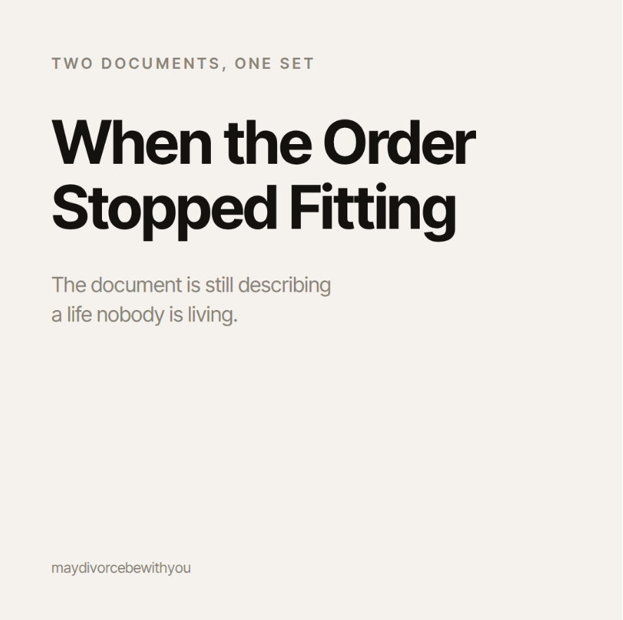When the Order Stopped Fitting