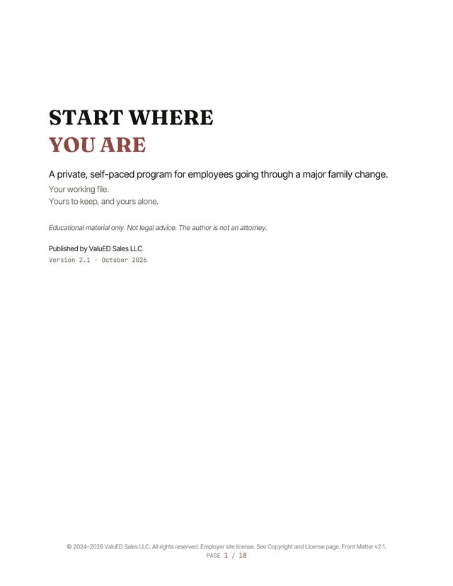 Binder cover: Start Where You Are