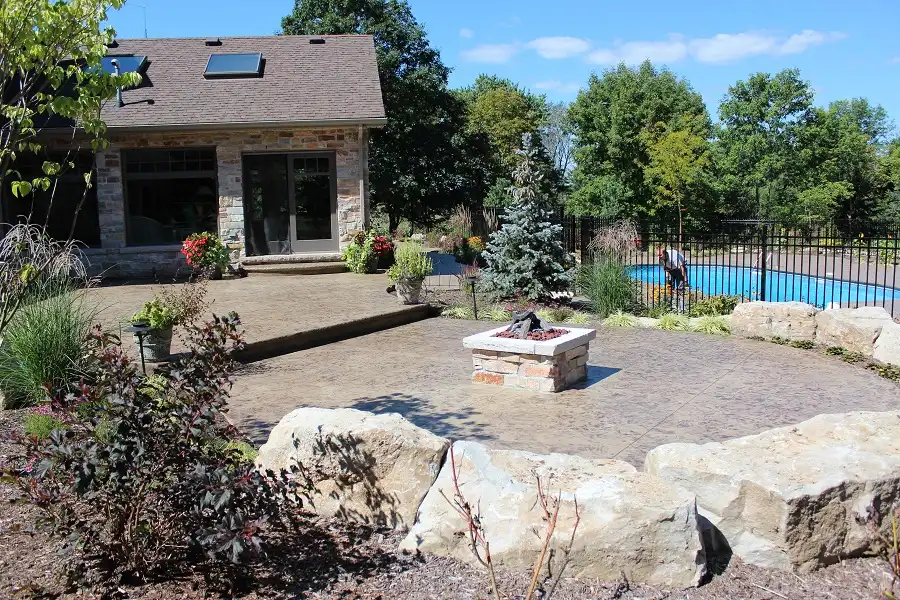 Custom stamped concrete patio and outdoor design