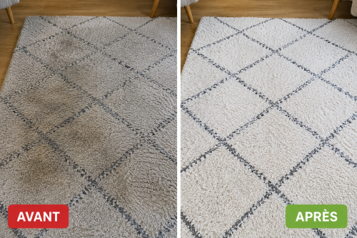 Nettoyage de tapis avant et après intervention