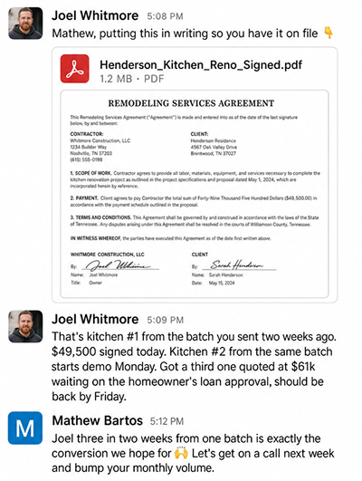 Joel W. — signed $49,500 kitchen contract