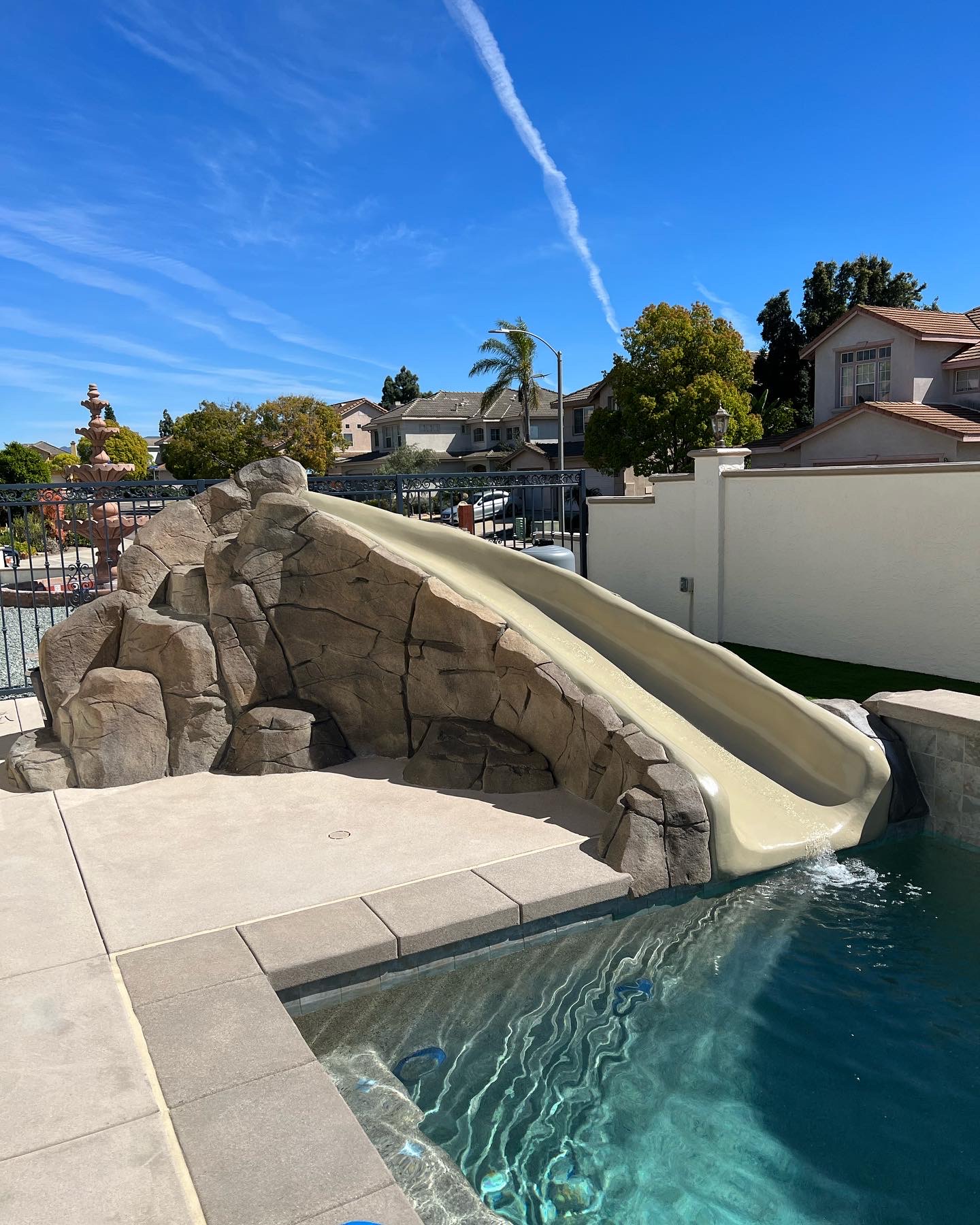 Custom pool and backyard built by Garza Pools in Santee, CA