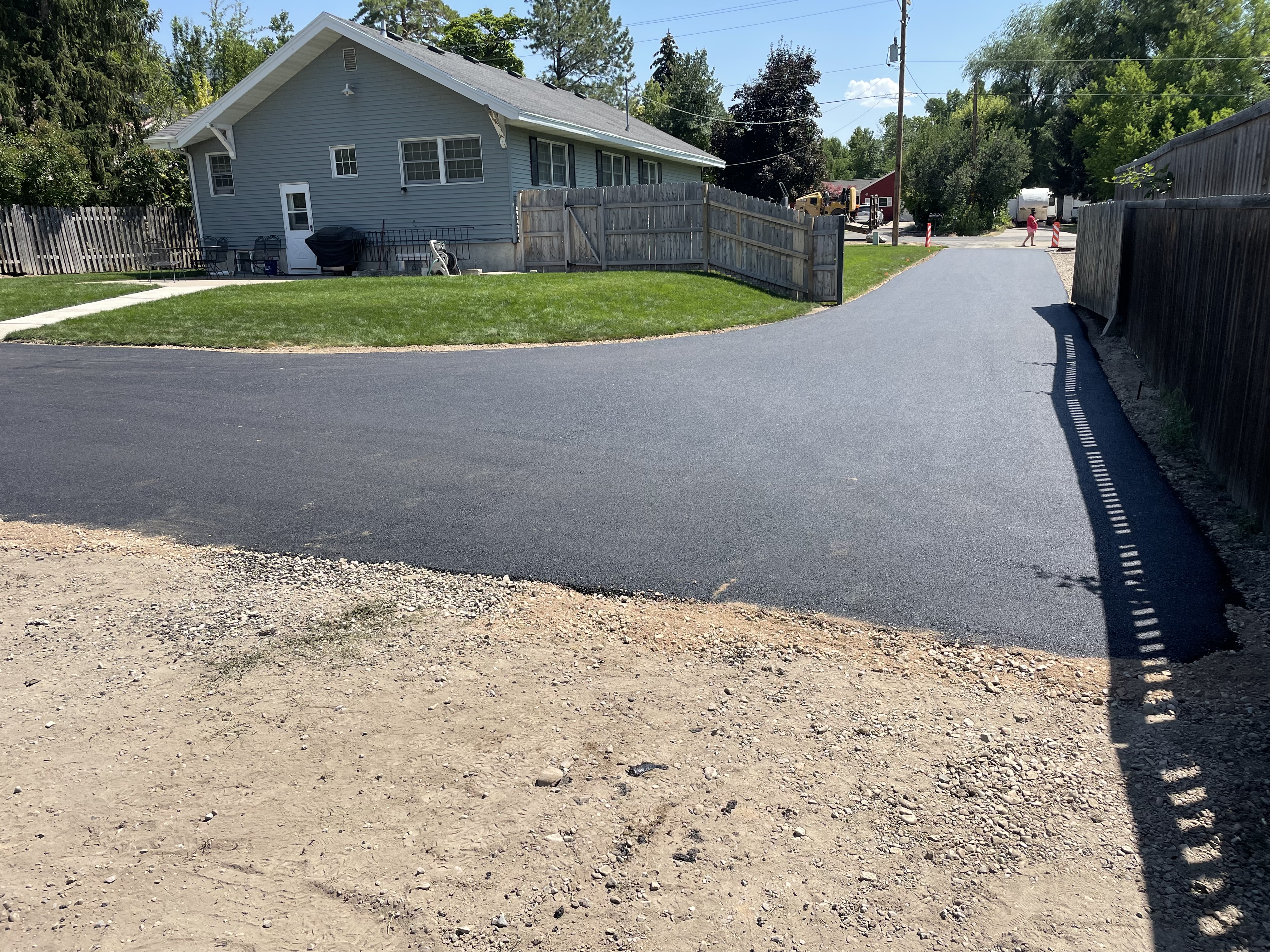 Freshly paved residential driveway in Utah