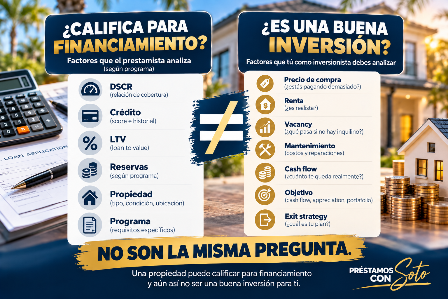 Diferencia entre calificar para un préstamo DSCR y analizar una buena inversión