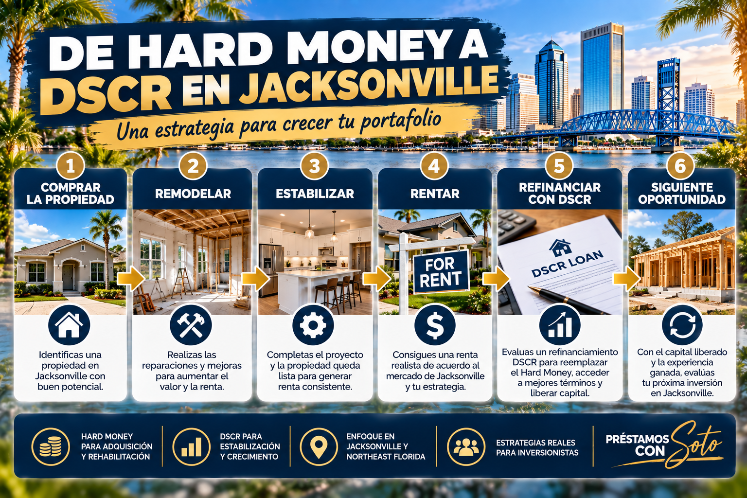 Estrategia de Hard Money a DSCR para inversionistas en Jacksonville Florida