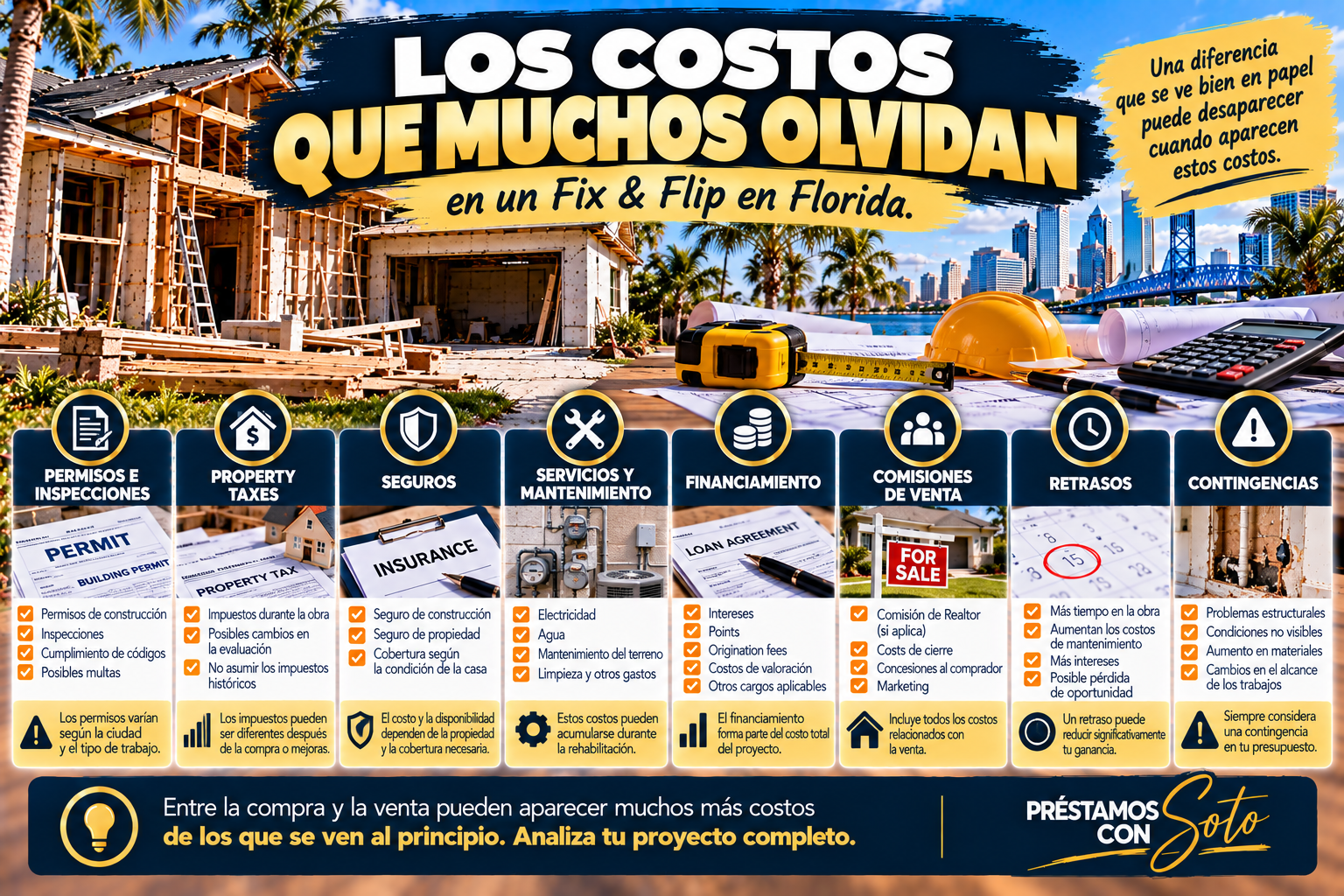 Costos adicionales que deben considerarse en un proyecto Fix and Flip en Florida