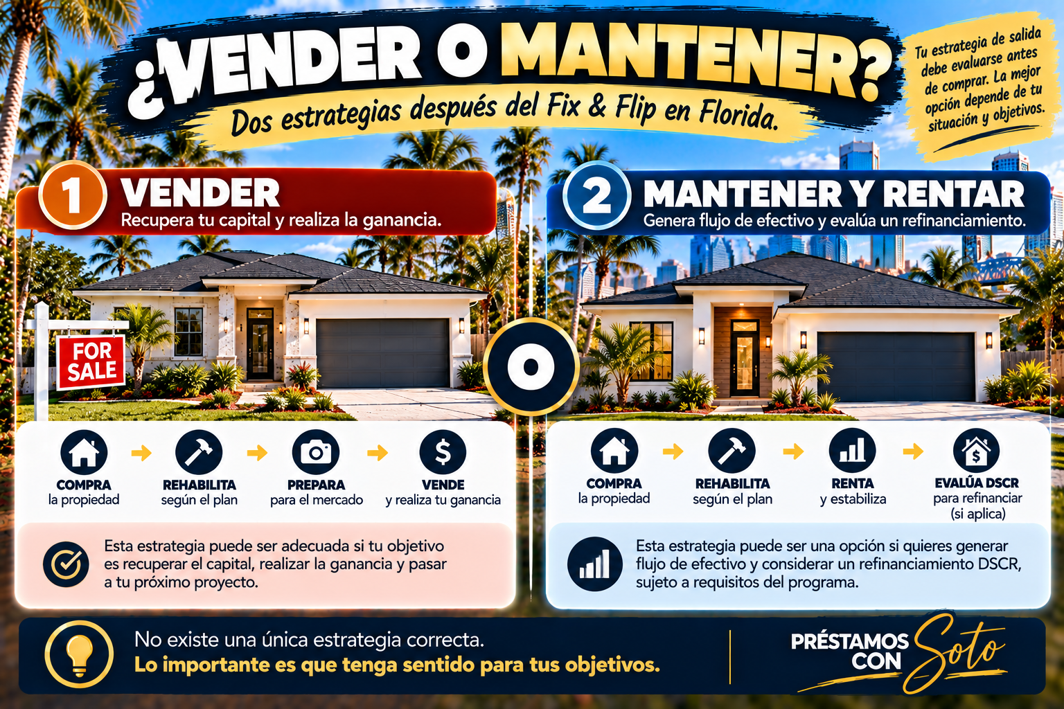 Estrategias para vender una propiedad rehabilitada o mantenerla como renta con posible DSCR