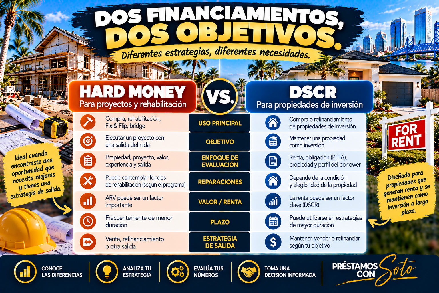 Diferencias entre Hard Money y DSCR en uso de la propiedad evaluación y estrategia de inversión Diferencias entre Hard Money y DSCR en uso de la propiedad evaluación y estrategia de inversión