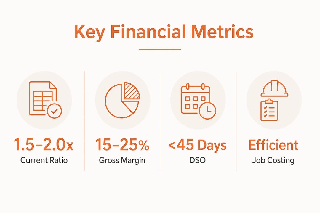 Infographic showing key financial contractor metrics