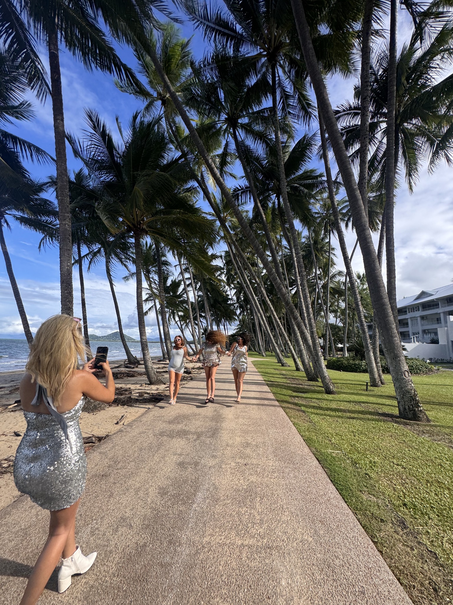 Mamas Down Under founders on a tropical Australian walkway