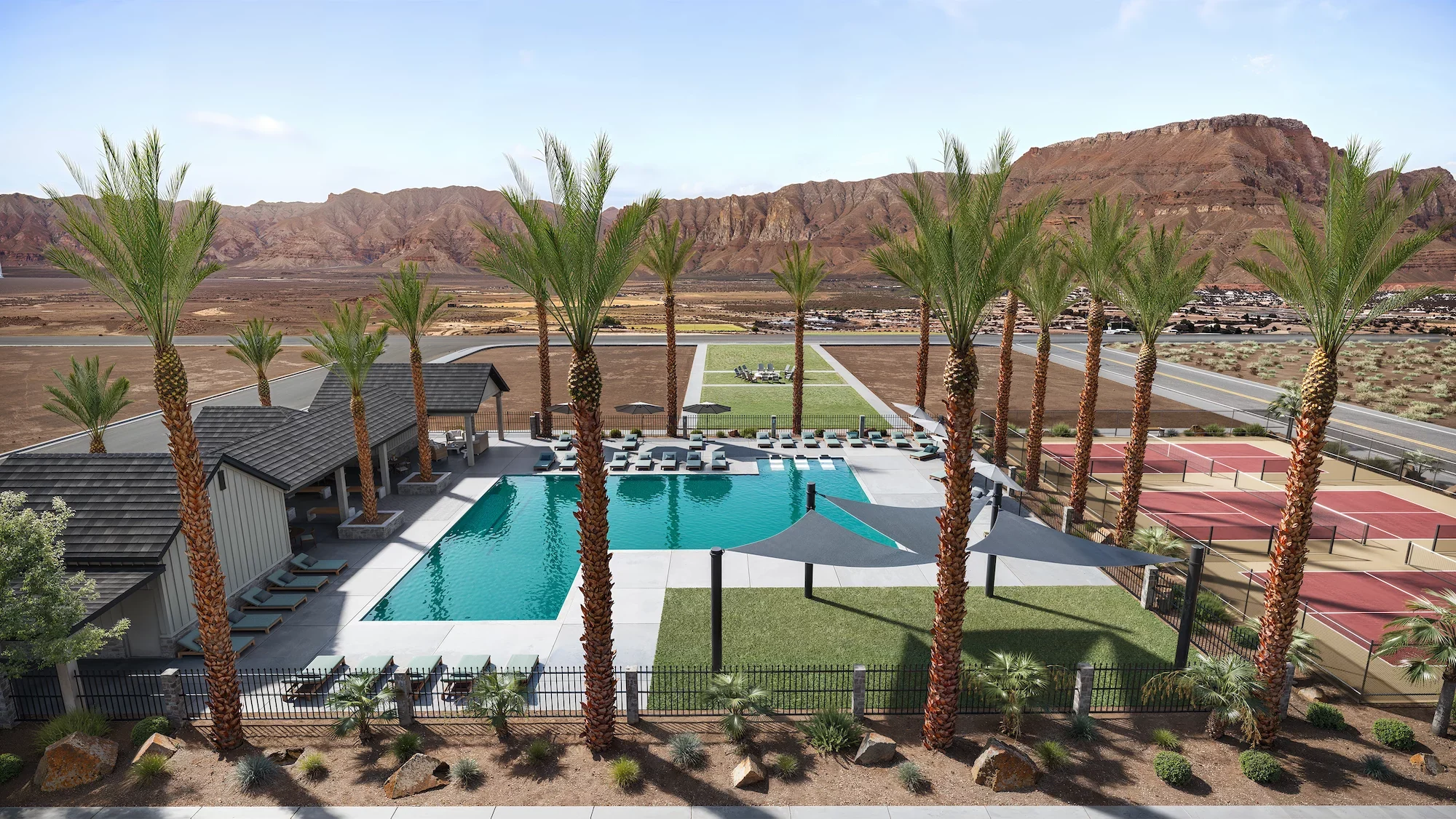 Rendering of the planned The Pointe pool and pavilion; future amenity