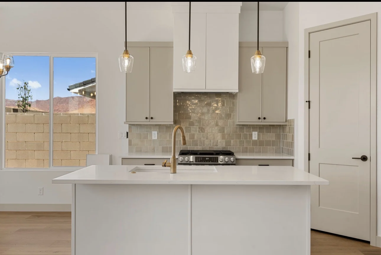 Sunflower kitchen island and cabinetry