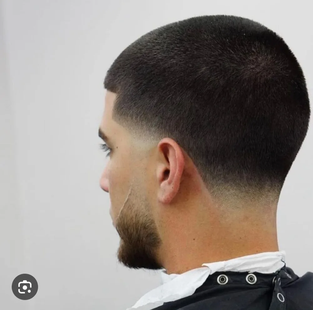 Sharp buzz fade haircut