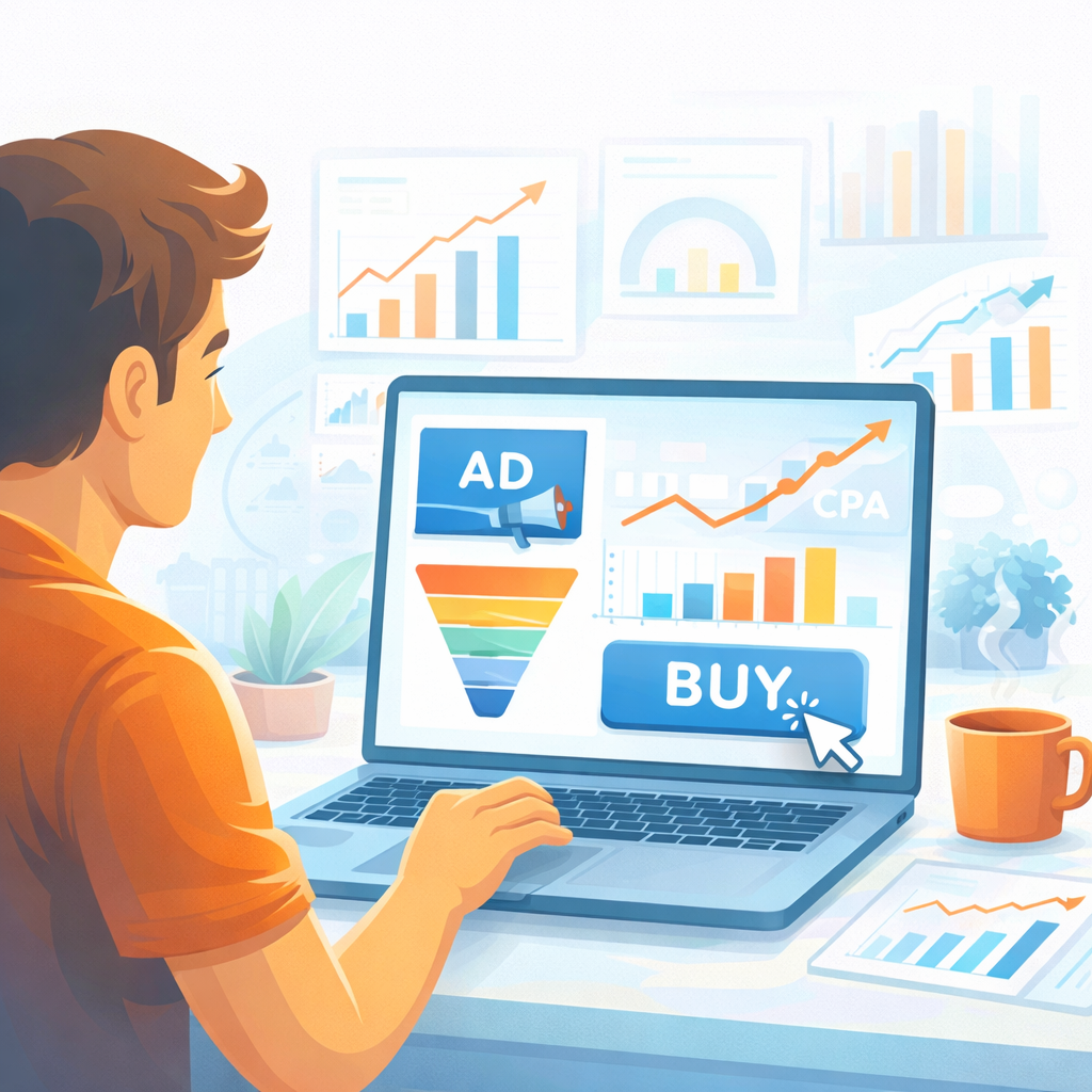 guy watching an ad and buying online