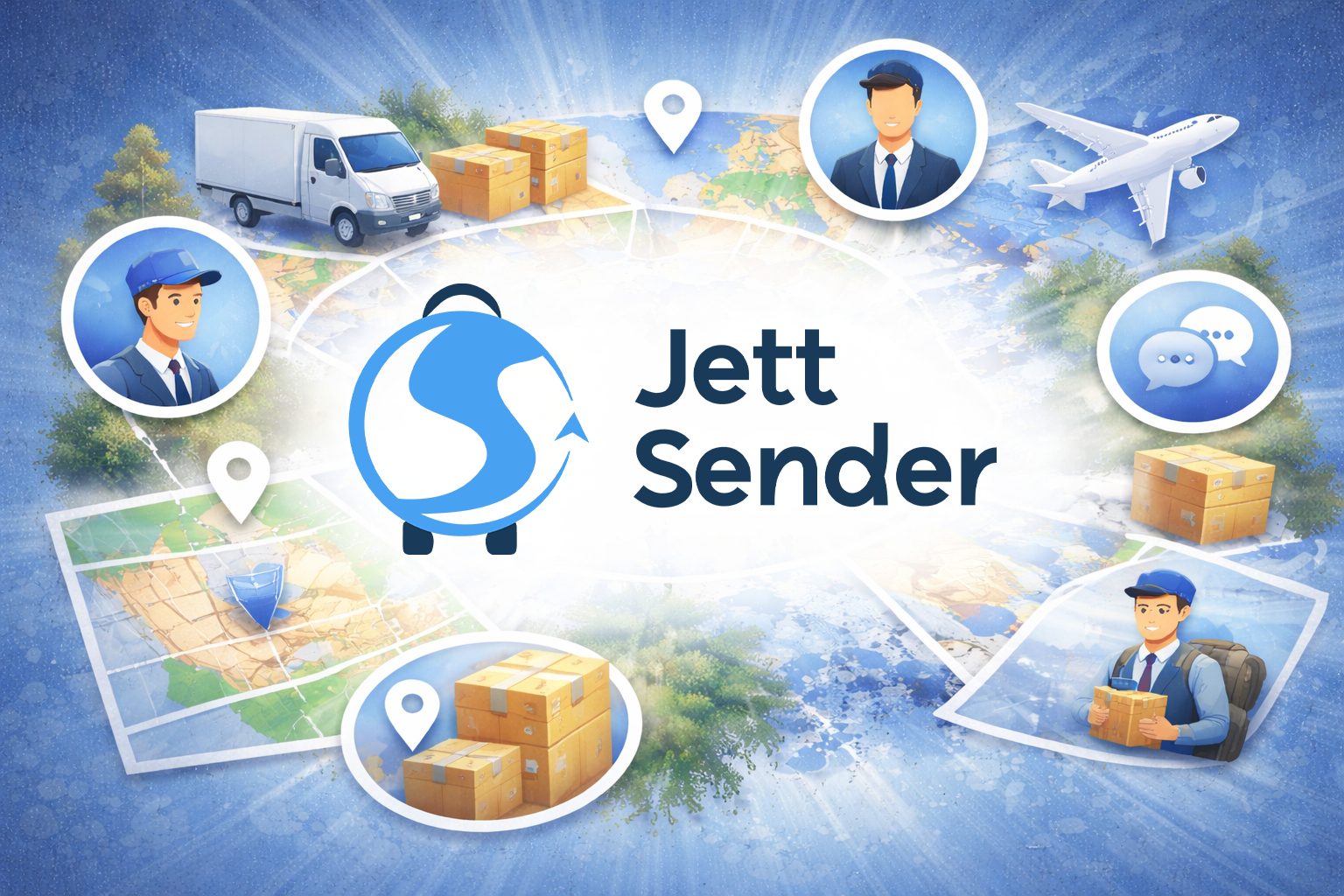jett sender logo collage, what is
