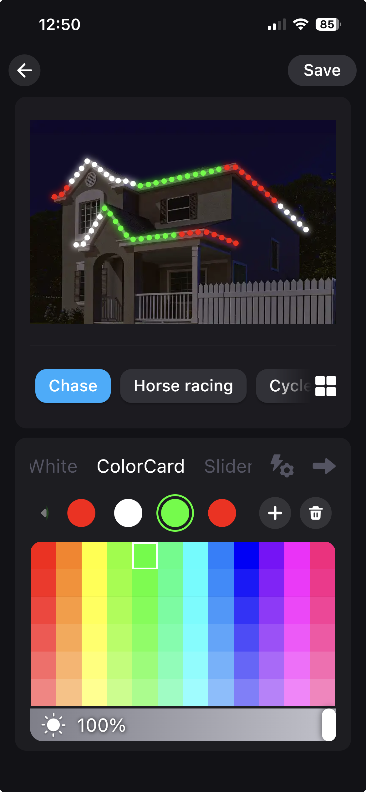 Halo lighting app Christmas scene