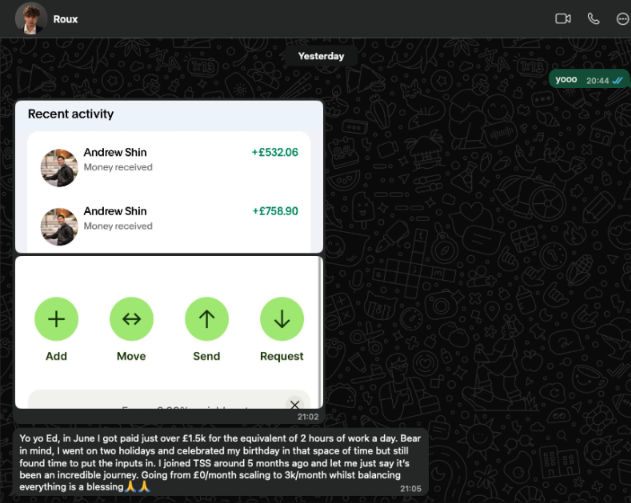 Member result screenshot
