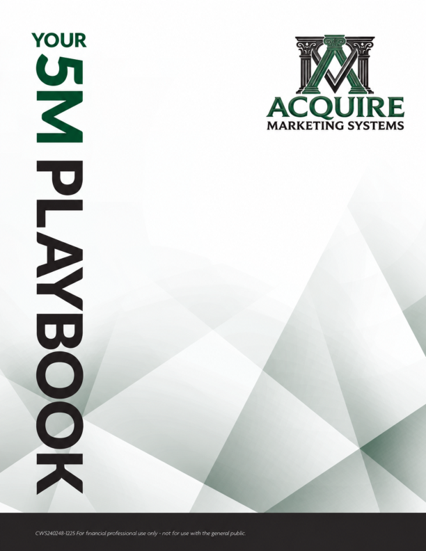 Your 5M Playbook, featuring the AMS logo and green geometric artwork