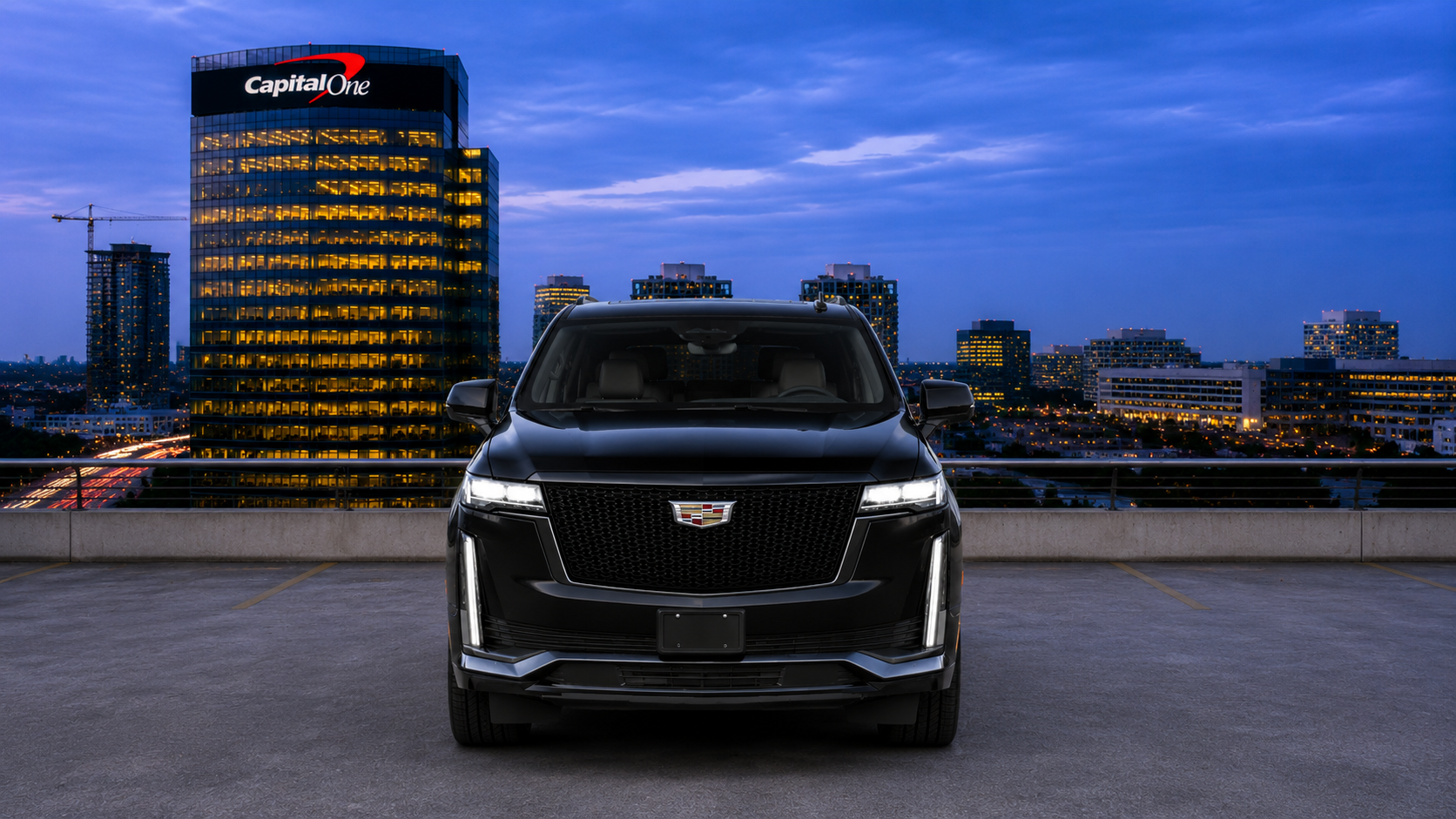 Ferrgatti Exotics black Cadillac Escalade ESV-V luxury SUV rental in Sterling Virginia and the DMV area