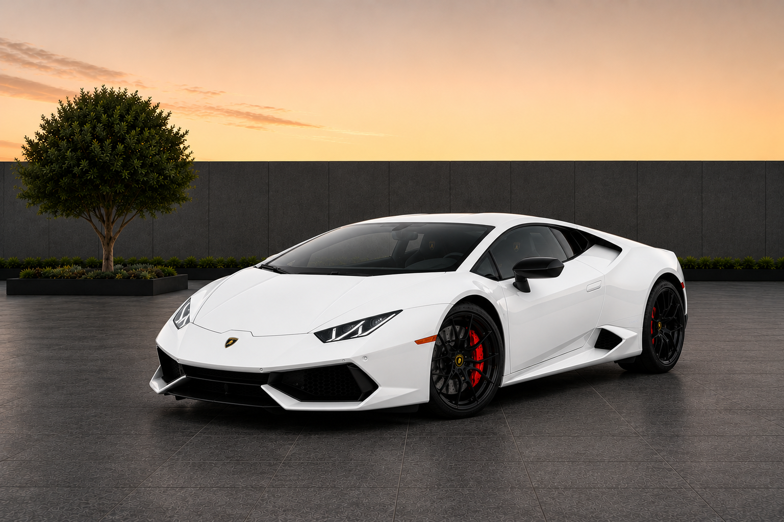 Lamborghini Huracan White exotic sports car rental in Sterling Virginia with luxury two seat interior and premium performance
