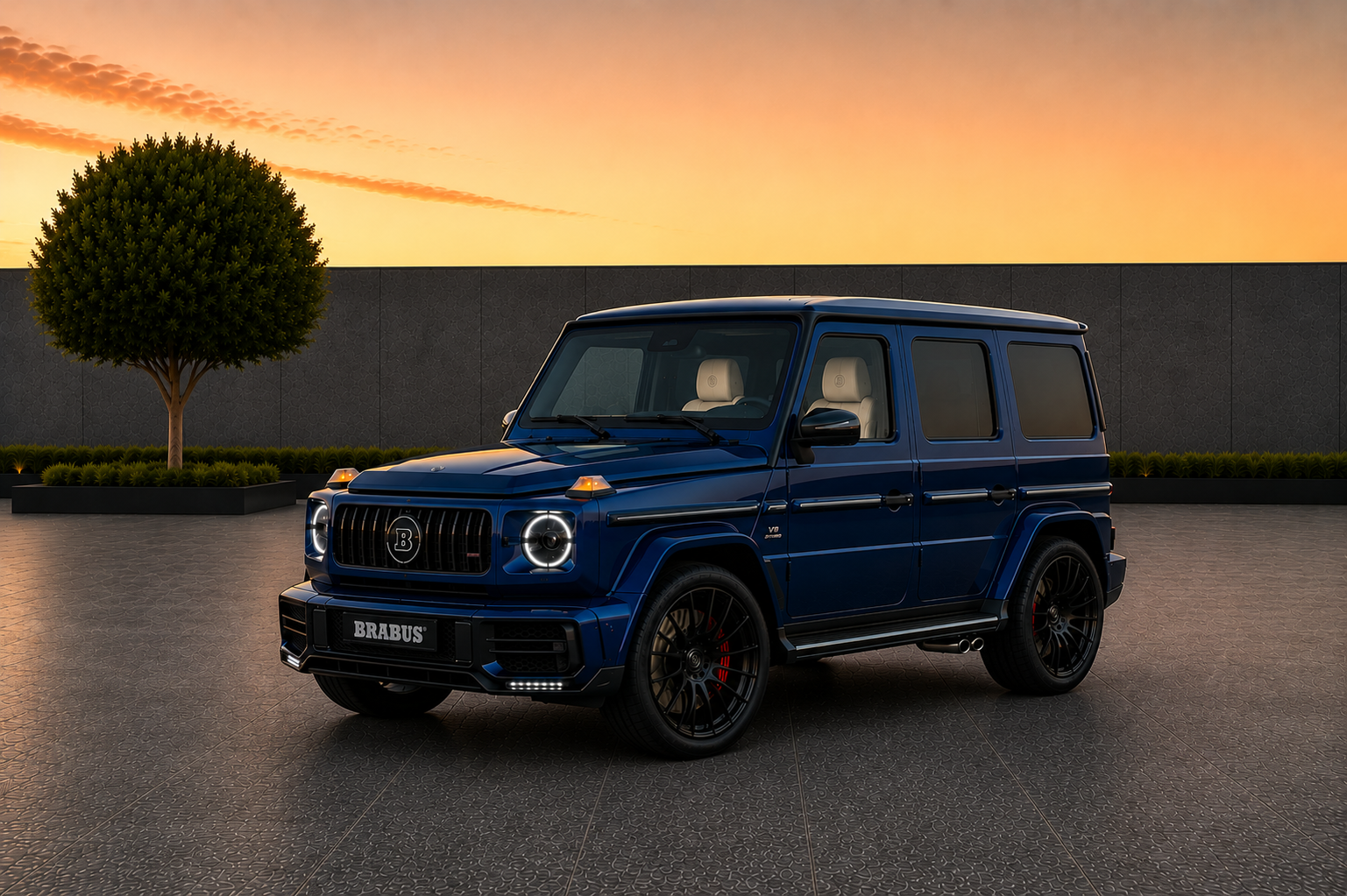 Brabus G-Wagon G63 luxury SUV rental in Sterling Virginia with premium five seat interior, 577 horsepower, and automatic transmission