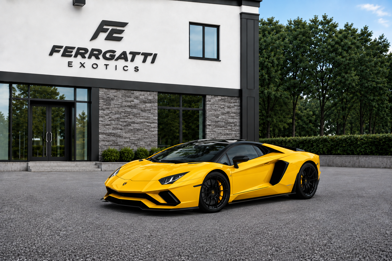 Lamborghini Huracan Yellow exotic supercar rental in Sterling Virginia with 610 horsepower automatic transmission and luxury performance styling