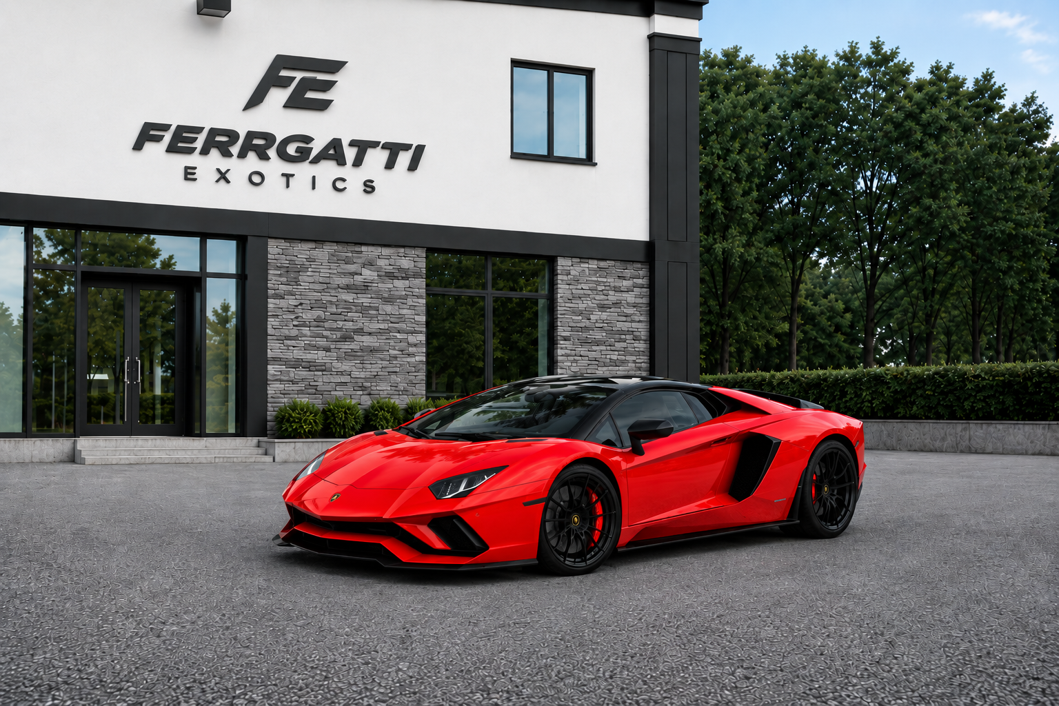 Lamborghini Aventador S Roadster exotic supercar rental in Sterling Virginia with 610 horsepower automatic transmission and luxury performance styling