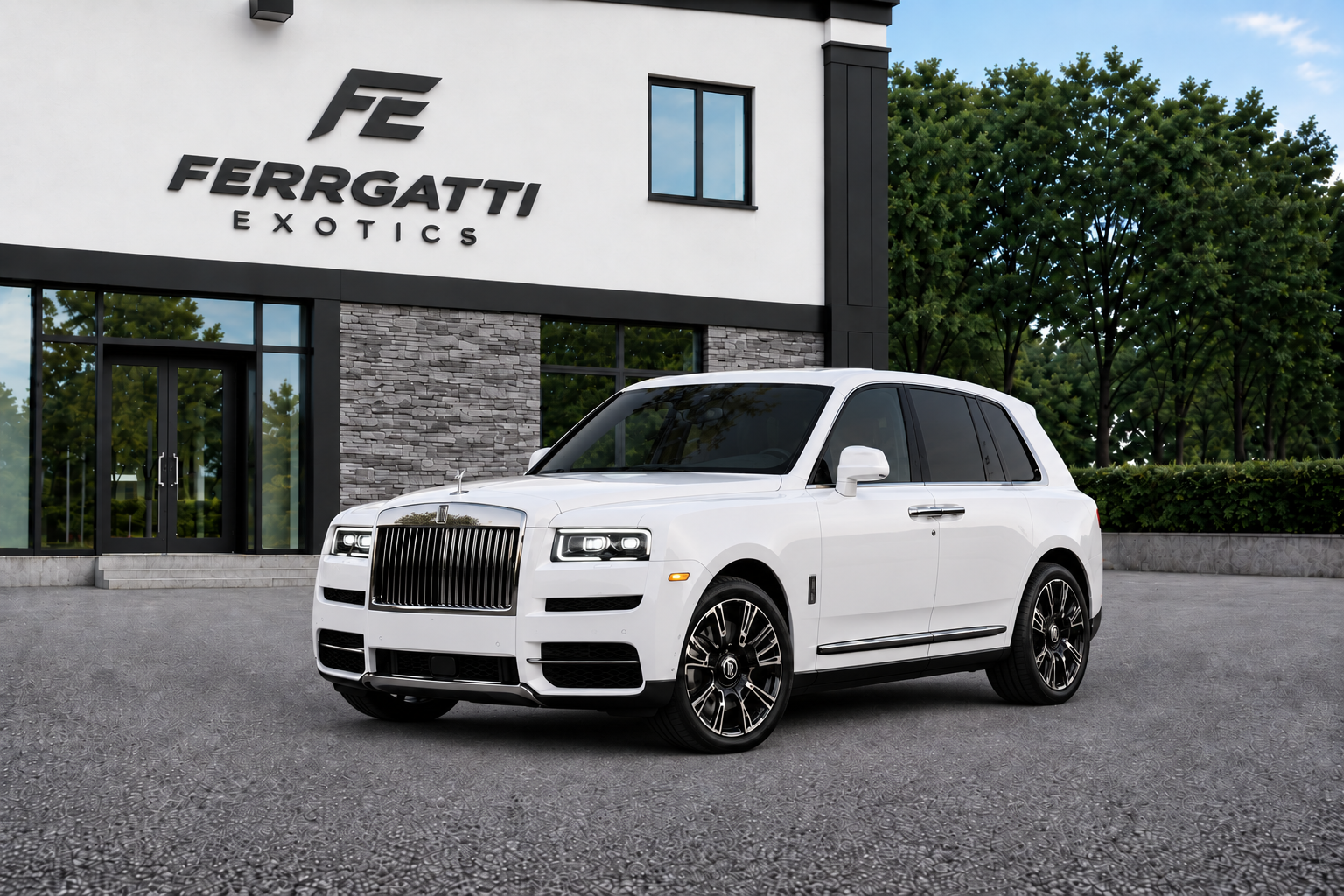 Rolls Royce Cullinan ultra luxury SUV rental in Sterling Virginia with premium chauffeur style comfort and 563 horsepower engine