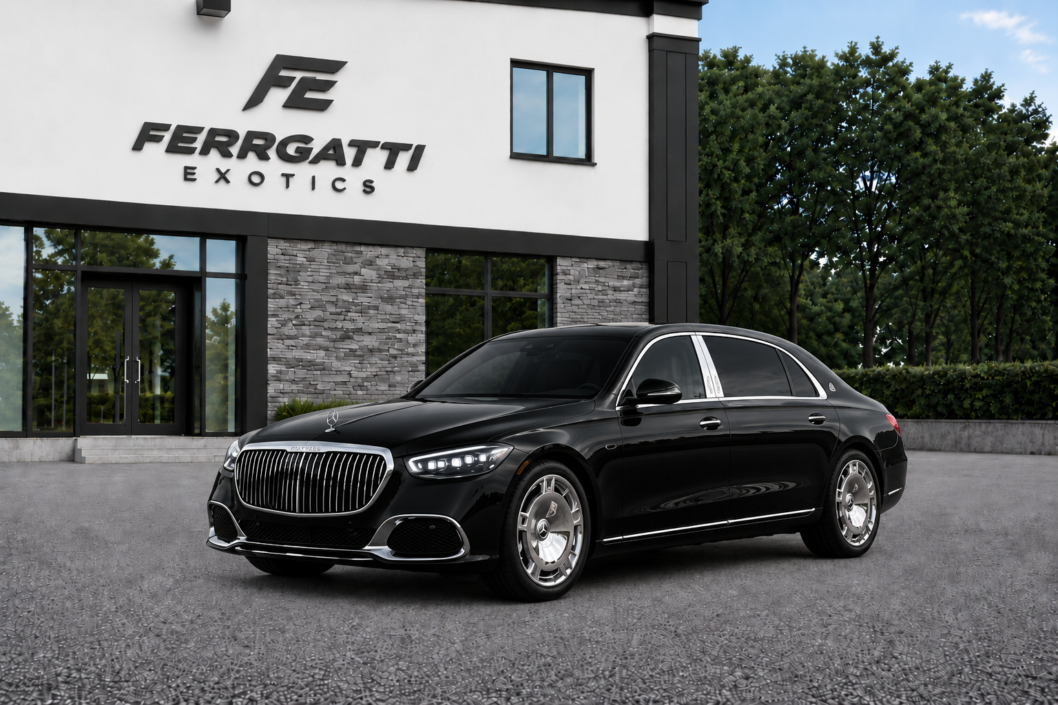 Mercedes-Benz Maybach S580 ultra luxury sedan rental in Sterling Virginia with premium five seat comfort and executive styling