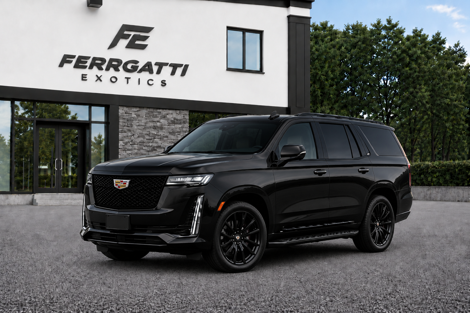 Cadillac Escalade ESV V exotic luxury car rental in the DMV area, serving Washington DC, Northern Virginia, Maryland, Sterling, Tysons, Arlington, Fairfax, Alexandria, McLean, Reston, Ashburn, and Dulles Airport.