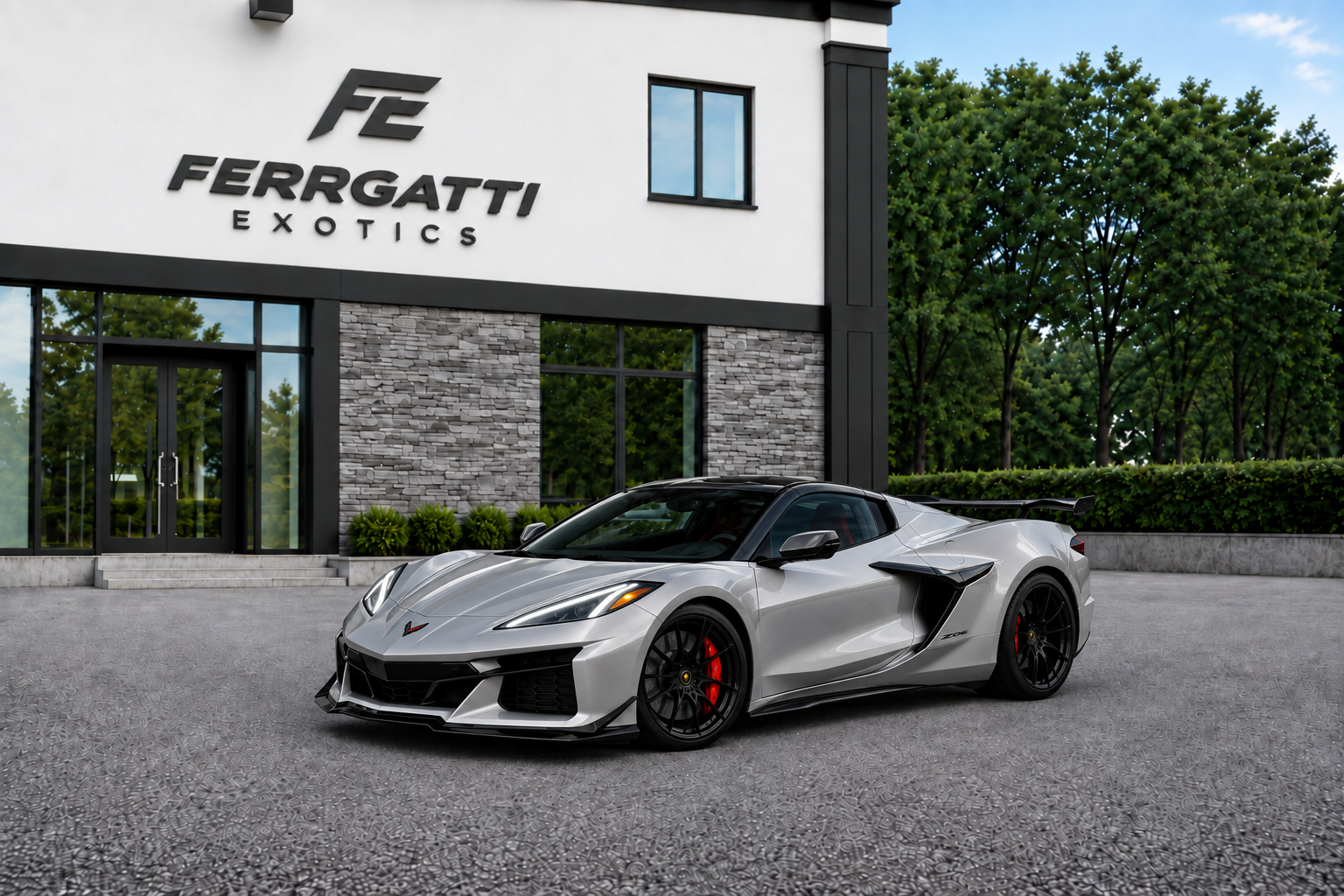 Corvette Z06 Convertible White rental in Sterling Virginia with two tone interior, 495 horsepower engine, and exotic performance