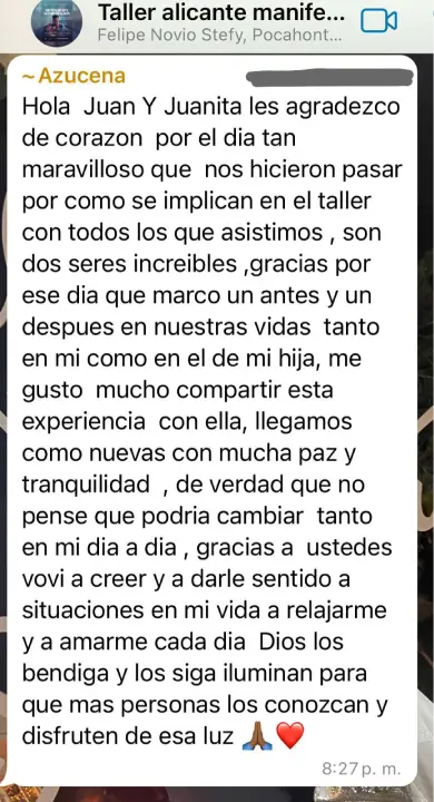 Testimonio por WhatsApp 2