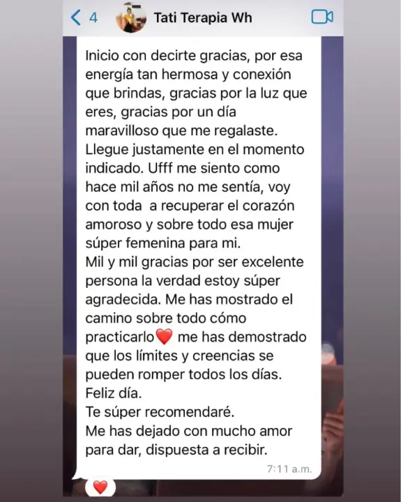 Testimonio por WhatsApp 1