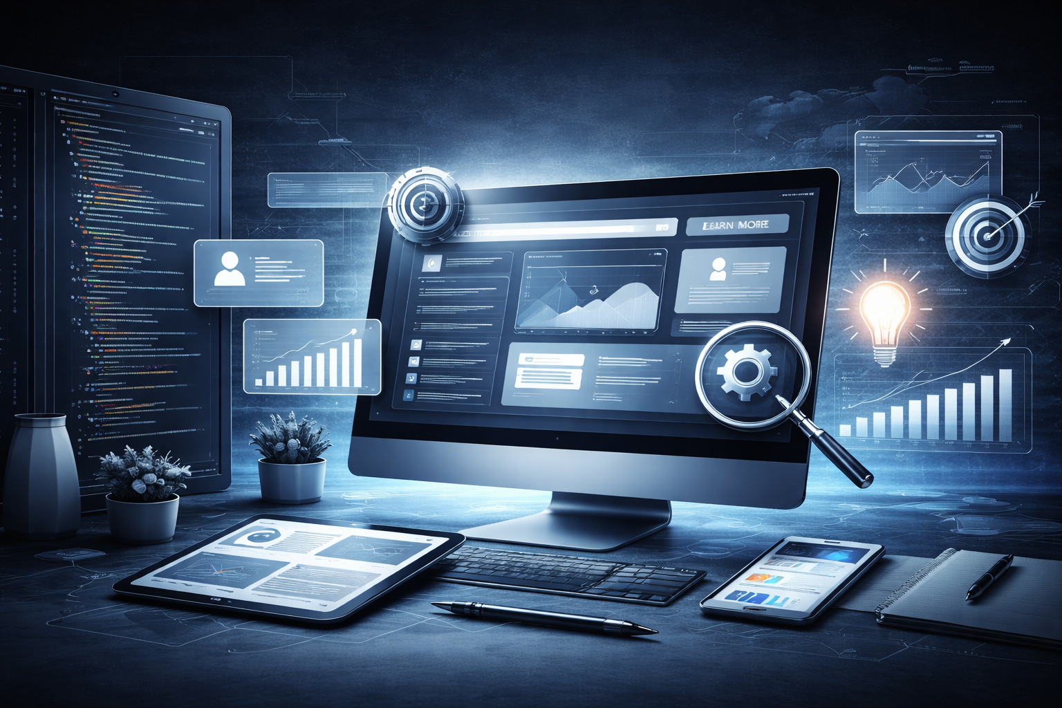 Equipo creativo trabajando en estrategia digital