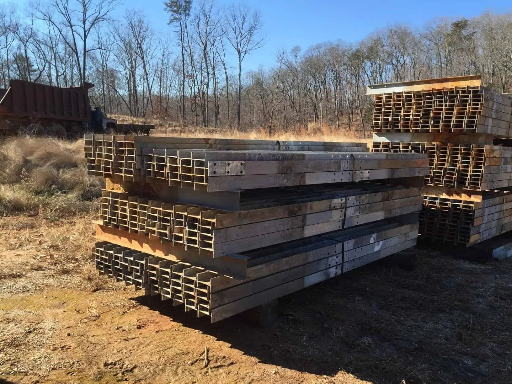 Ends of resectioned I-beam posts