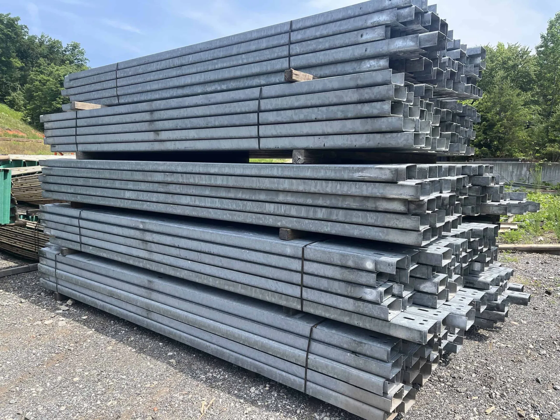 Bundles of galvanized rub rail