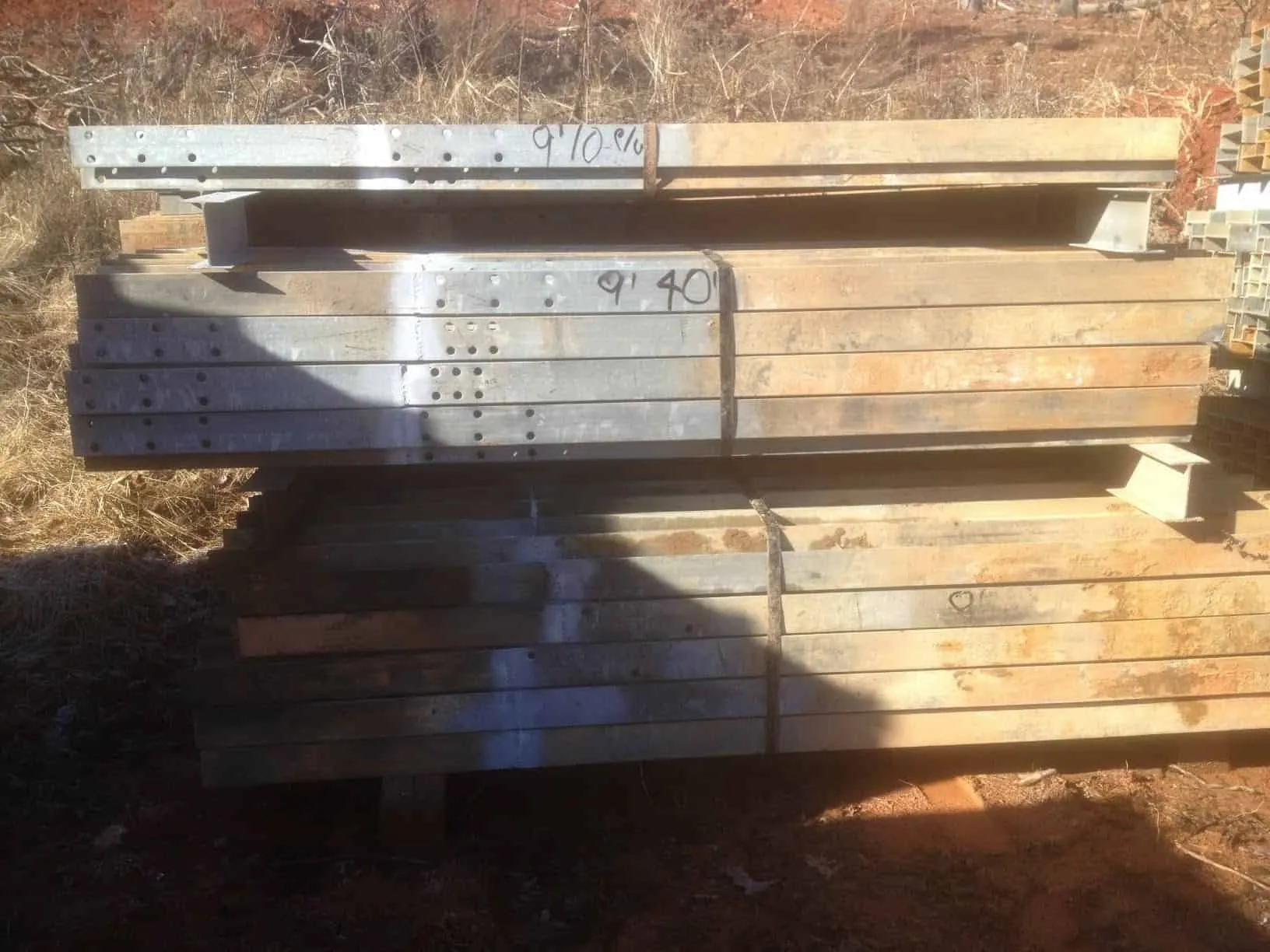 Resectioned galvanized I-beam posts