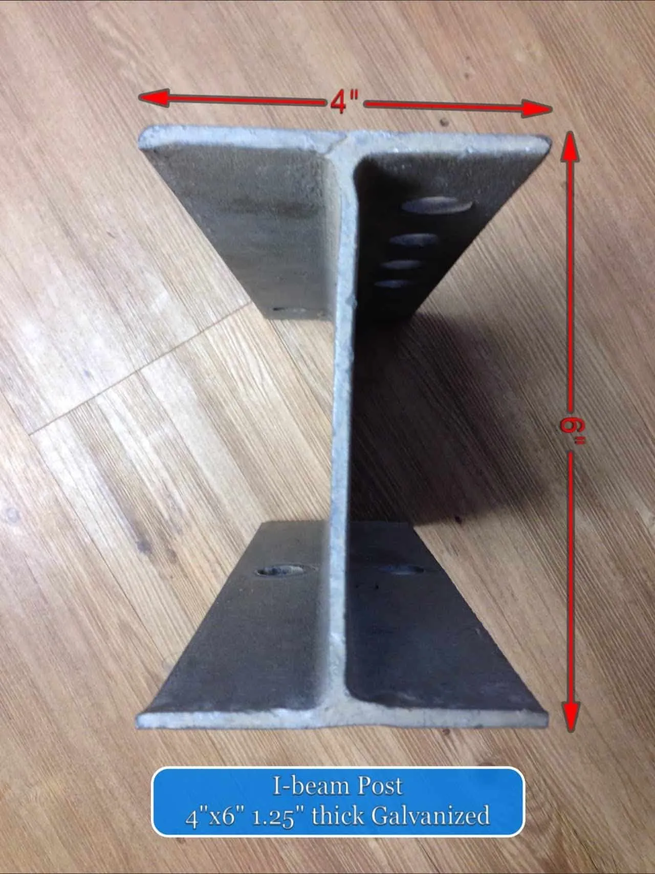 Galvanized I-beam posts standing upright