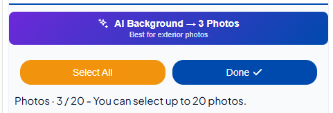 Owini AI car photo background replacement — clean backdrop with watermarks and text removed