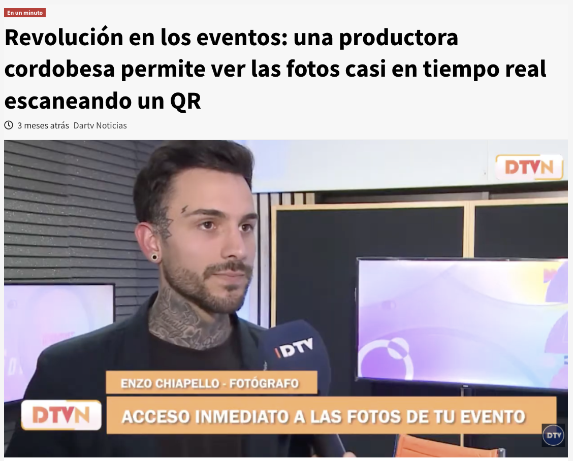 Presentación televisiva del sistema de fotografía con entrega en vivo de Zing Producciones