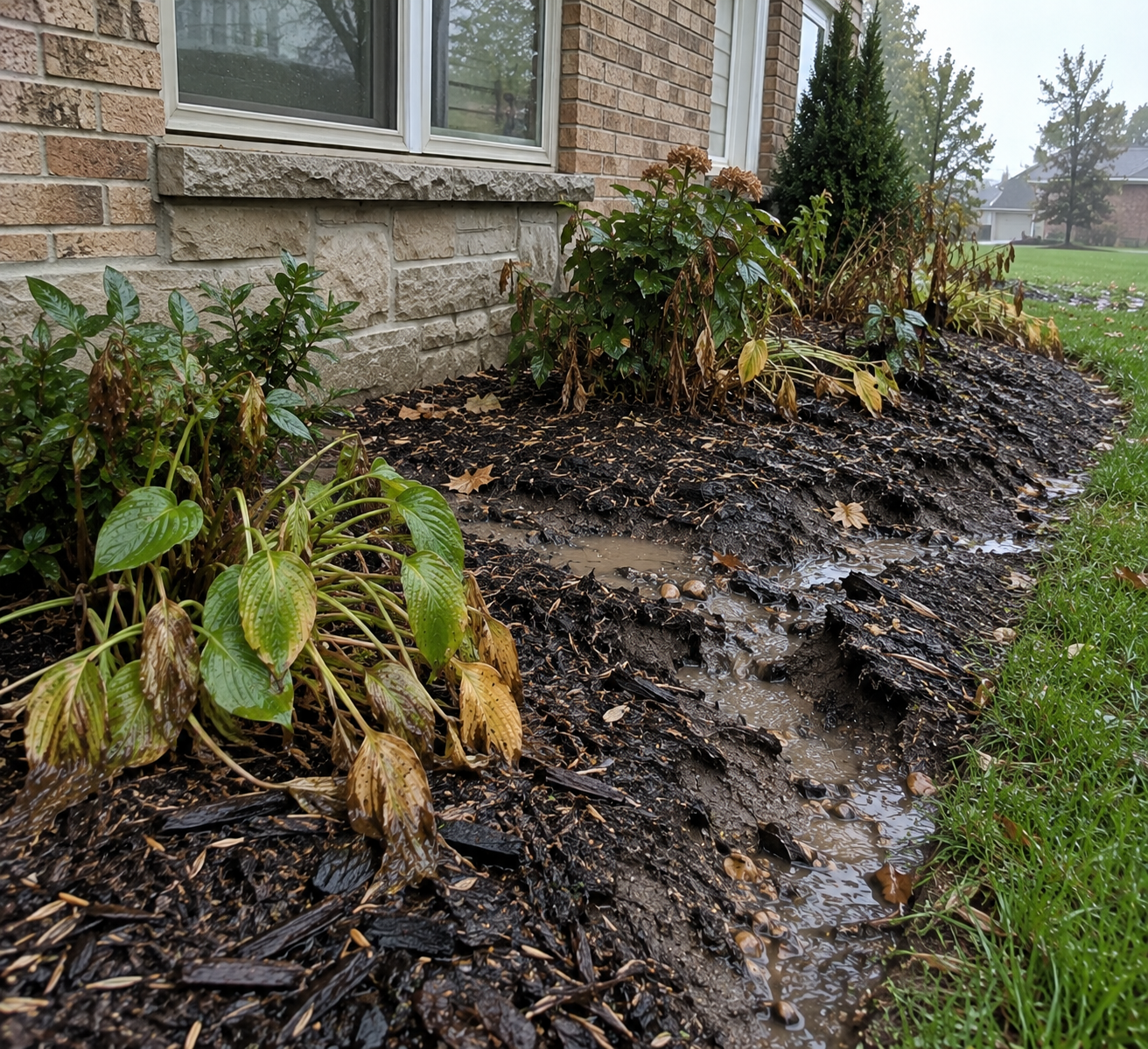 Landscaping damage from overwatering