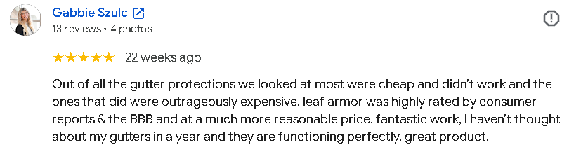 Real Google review screenshot